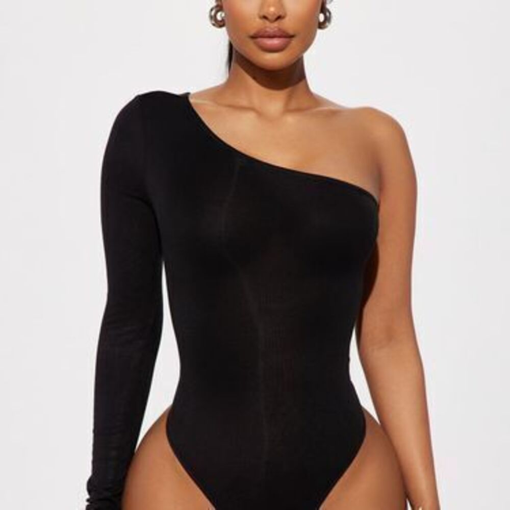 Zoey One Shoulder Bodysuit - Black - L